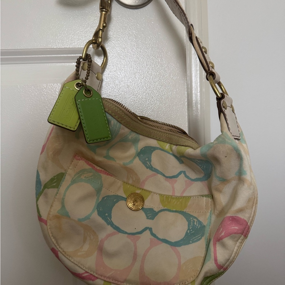 Coach Pastel Canvas Shoulder Bag